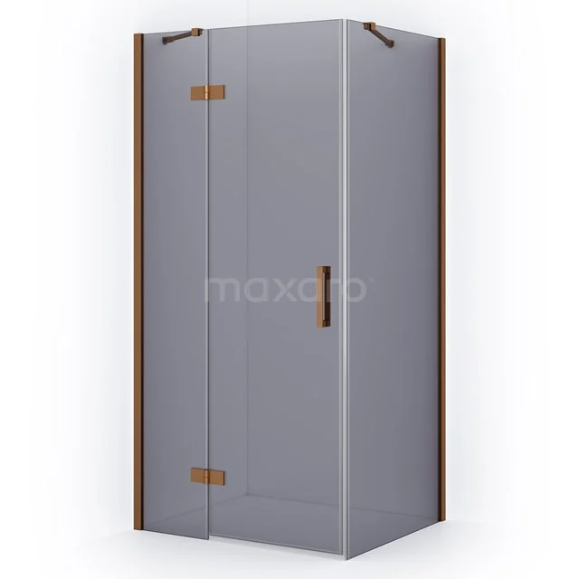 Diamond Shower enclosure | 100x80 cm Copper Smoke glass Pivot door Rectangle CDB214608411KP