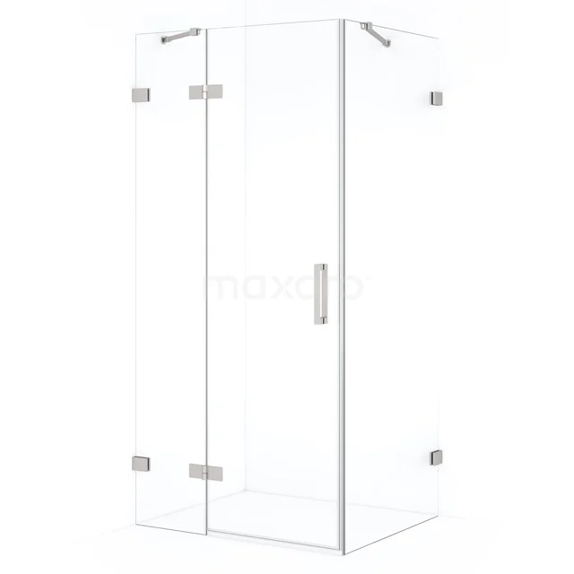 Diamond Shower enclosure | 100x70 cm Stainless steel Clear glass Pivot door Rectangle CDB214607420BR