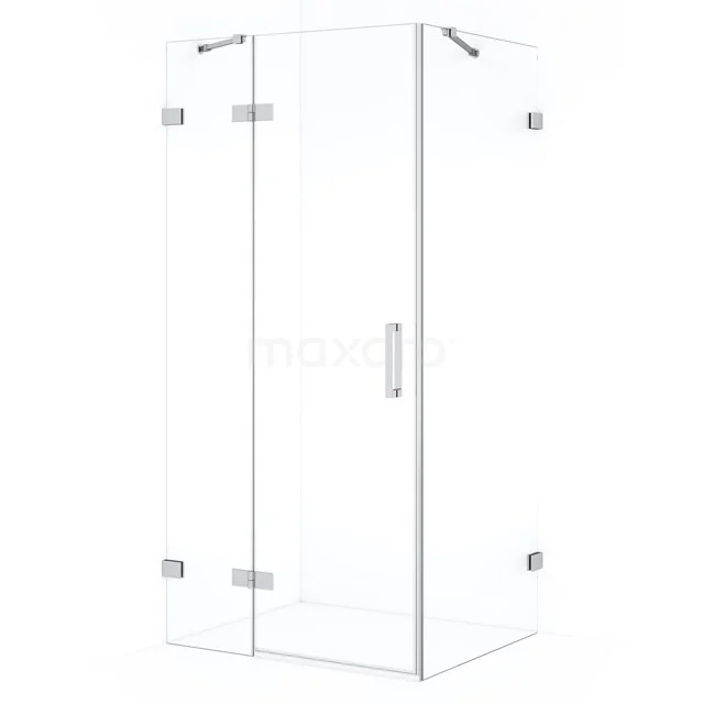 Diamond Douchecabine | 100x70 cm Chroom Helder glas Draaideur Rechthoek CDB214607420C