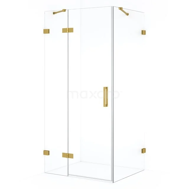 Diamond Shower cabin | 120x80 cm Gold Clear glass Pivot door Rectangle CDB216608420GG