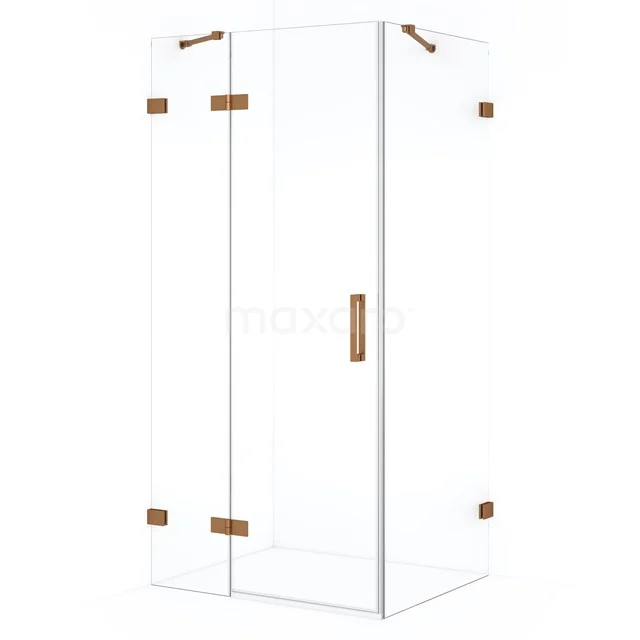 Diamond Douchecabine | 100x70 cm Koper Helder glas Draaideur Rechthoek CDB214607420KP