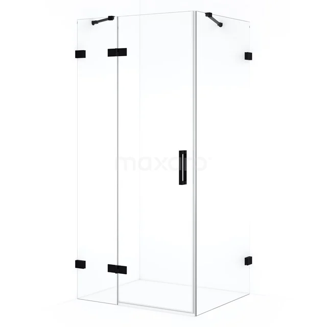 Diamond Shower enclosure | 100x70 cm Matte black Clear glass Pivot door Rectangle CDB214607420MB