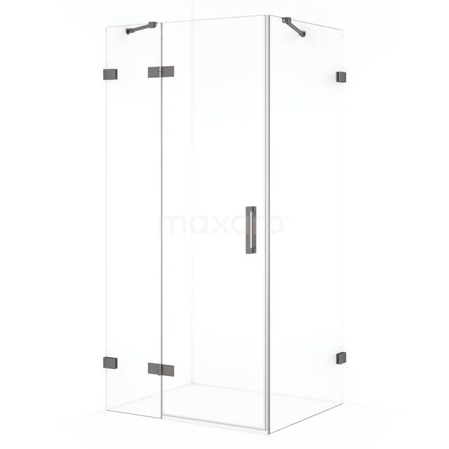 Diamond Shower enclosure | 100x70 cm Black metal Clear glass Pivot door Rectangle CDB214607420ZM