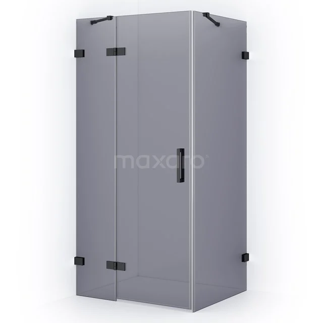 Diamond Shower enclosure | 100x80 cm Black chrome Smoke glass Pivot door Rectangle CDB214608421BC