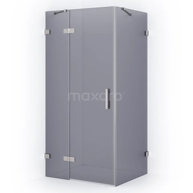 Diamond Shower enclosure | 100x80 cm Stainless steel Smoke glass Pivot door Rectangle CDB214608421BR