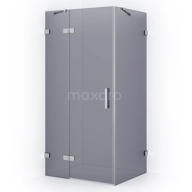 Diamond Shower enclosure | 100x80 cm Chrome Smoke glass Pivot door Rectangle CDB214608421C