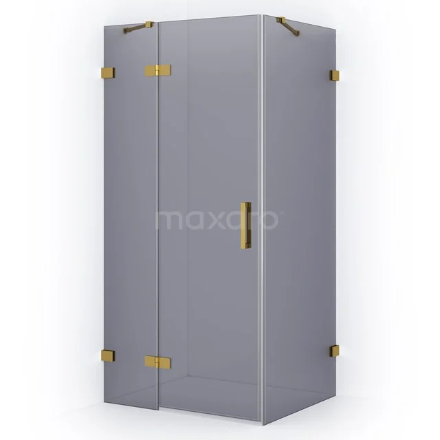 Diamond Shower enclosure | 100x80 cm Gold Smoke glass Pivot door Rectangle CDB214608421GG