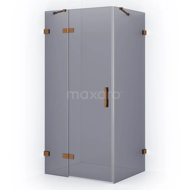 Diamond Shower enclosure | 110x80 cm Copper Smoke glass Pivot door Rectangle CDB216508421KP