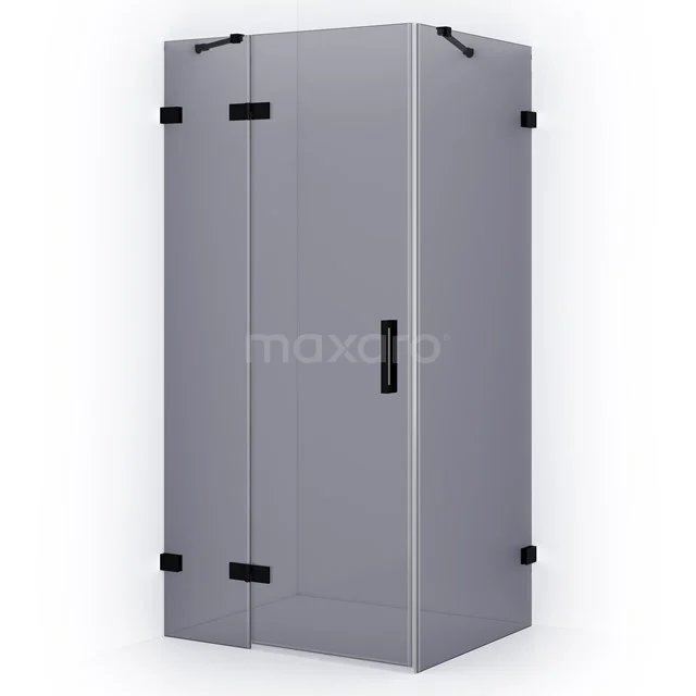 Diamond Shower enclosure | 100x80 cm Matte black Smoke glass Pivot door Rectangle CDB214608421MB