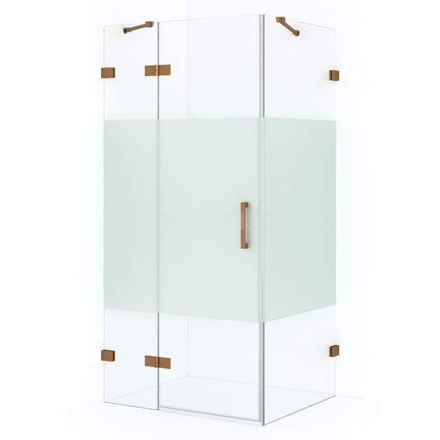 Diamond Shower enclosure | 100x80 cm Copper Clear with matt strip Pivot door Rectangle CDB214608423KP