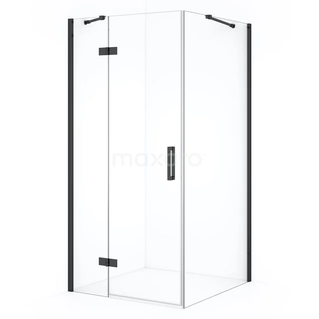 Diamond Douchecabine | 100x90 cm Zwart chroom Helder glas Draaideur Rechthoek CDB214609410BCN