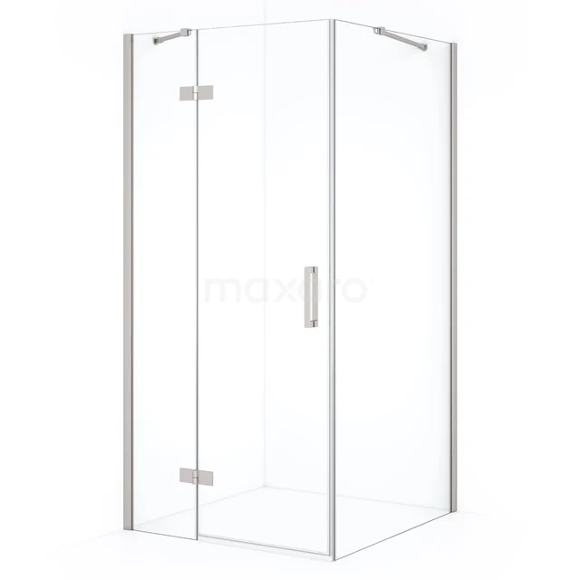Diamond Shower enclosure | 100x90 cm Stainless steel Clear glass Pivot door Rectangle CDB214609410BR