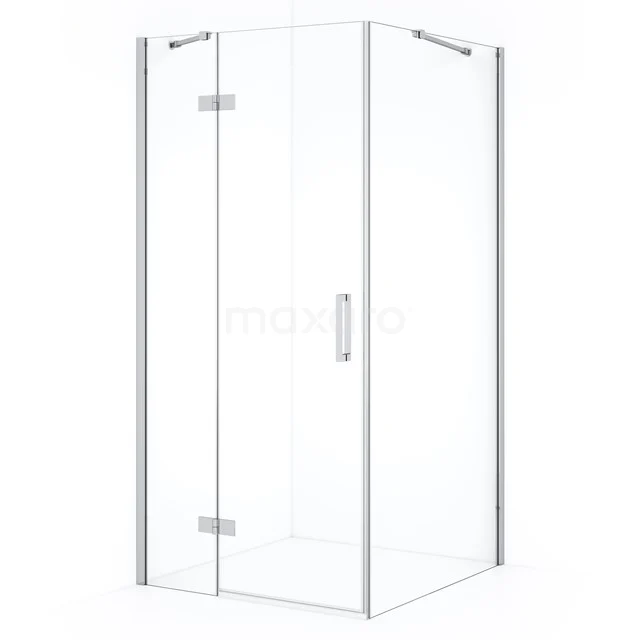 Diamond Shower enclosure | 100x90 cm Chrome Clear glass Pivot door Rectangle CDB214609410C