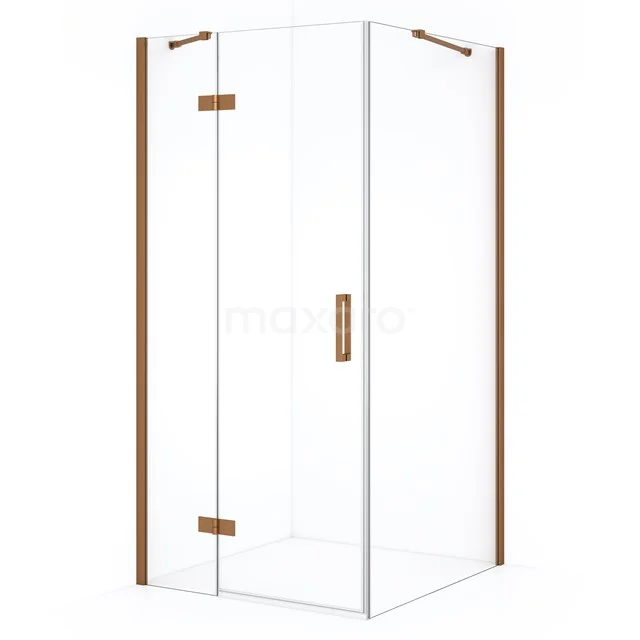 Diamond Shower enclosure | 100x90 cm Copper Clear glass Pivot door Rectangle CDB214609410KP