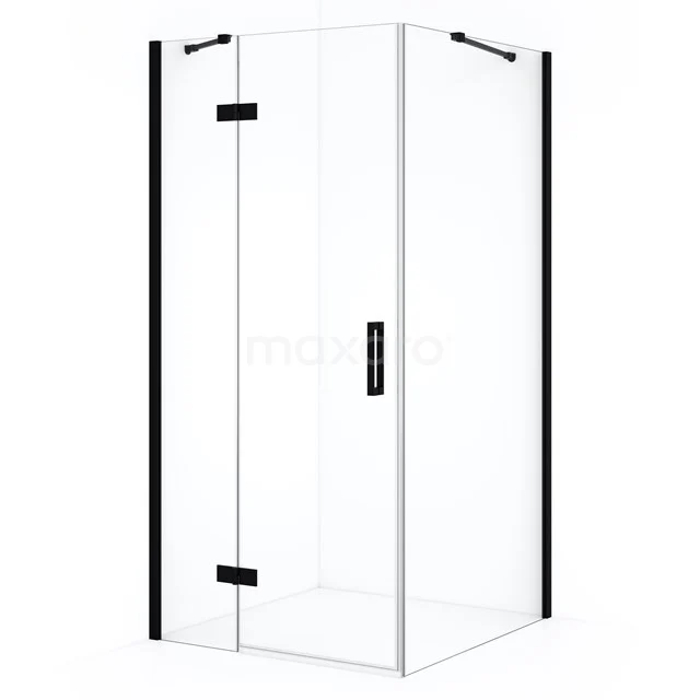 Diamond Shower cabin | 100x90 cm Matte black Clear glass Pivot door Rectangle CDB214609410MB
