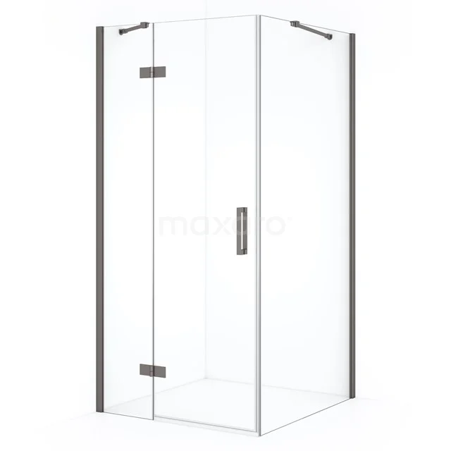 Diamond Shower enclosure | 100x90 cm Black metal Clear glass Pivot door Rectangle CDB214609410ZMN