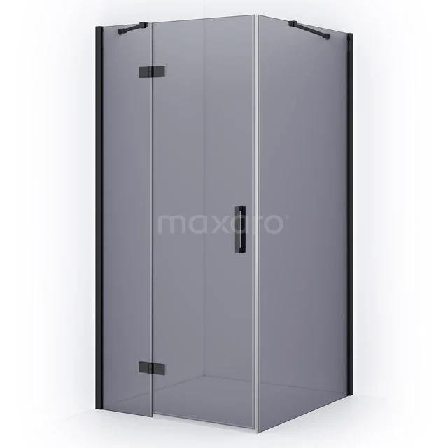 Diamond Shower enclosure | 100x90 cm Black chrome Smoke glass Pivot door Rectangle CDB214609411BCN