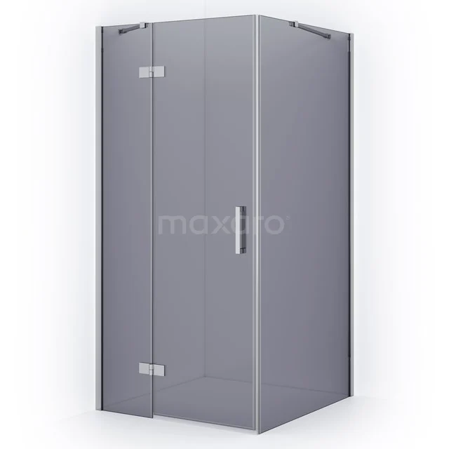 Diamond Shower enclosure | 100x100 cm Chrome Smoke glass Pivot door Square CDB214610411C