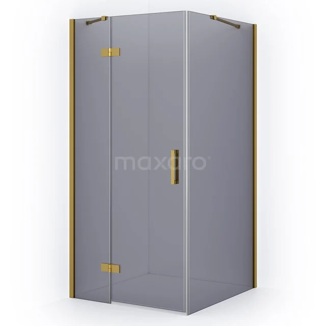 Diamond Shower enclosure | 100x100 cm Gold Smoke glass Pivot door Square CDB214610411GGN