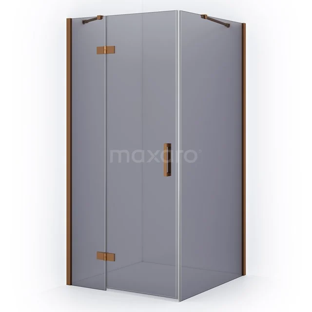 Diamond Shower enclosure | 100x90 cm Copper Smoke glass Pivot door Rectangle CDB214609411KP