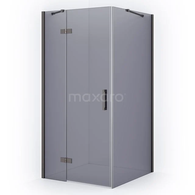 Diamond Shower cabin | 120x100 cm Black metal Smoke glass Pivot door Rectangle CDB216610411ZMN