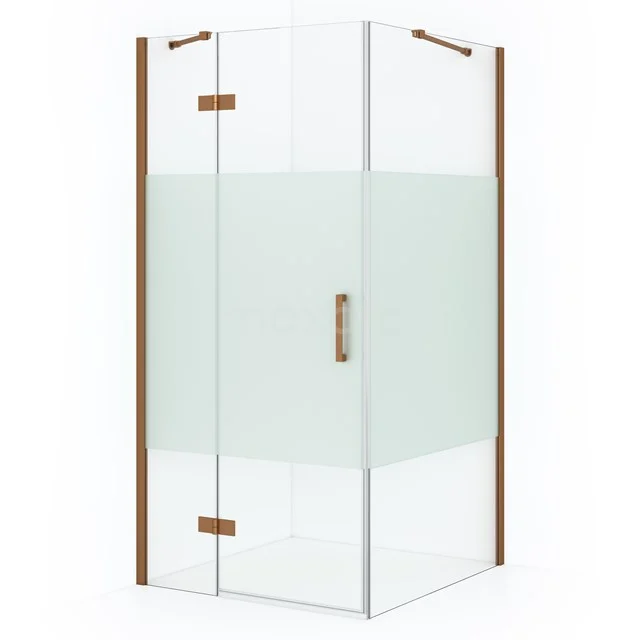 Diamond Shower enclosure | 100x90 cm Copper Clear with matt strip Pivot door Rectangle CDB214609413KP