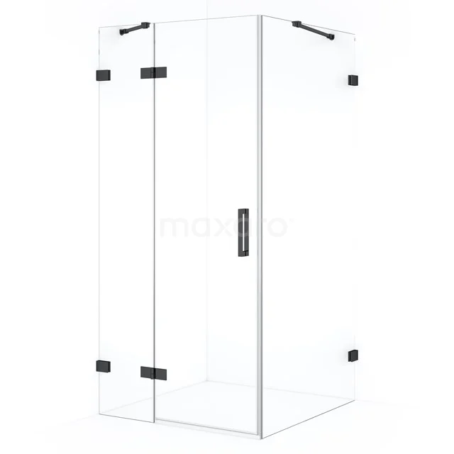 Diamond Shower enclosure | 100x90 cm Black chrome Clear glass Pivot door Rectangle CDB214609420BC