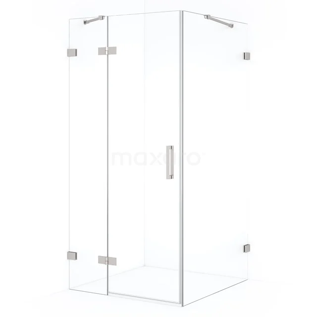 Diamond Shower enclosure | 100x100 cm Stainless steel Clear glass Pivot door Square CDB214610420BR