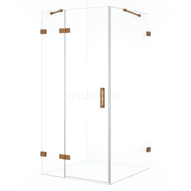 Diamond Douchecabine | 100x100 cm Koper Helder glas Draaideur Vierkant CDB214610420KP