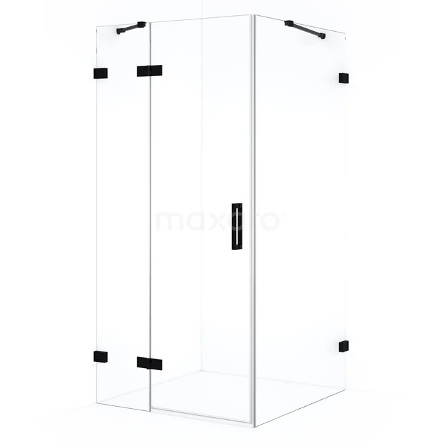 Diamond Shower enclosure | 100x90 cm Matte black Clear glass Pivot door Rectangle CDB214609420MB