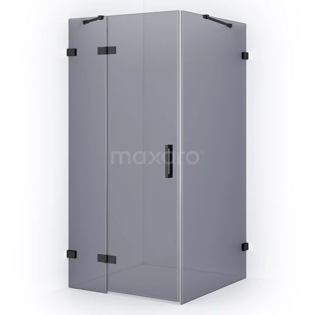 Diamond Shower enclosure | 100x90 cm Black chrome Smoke glass Pivot door Rectangle CDB214609421BC