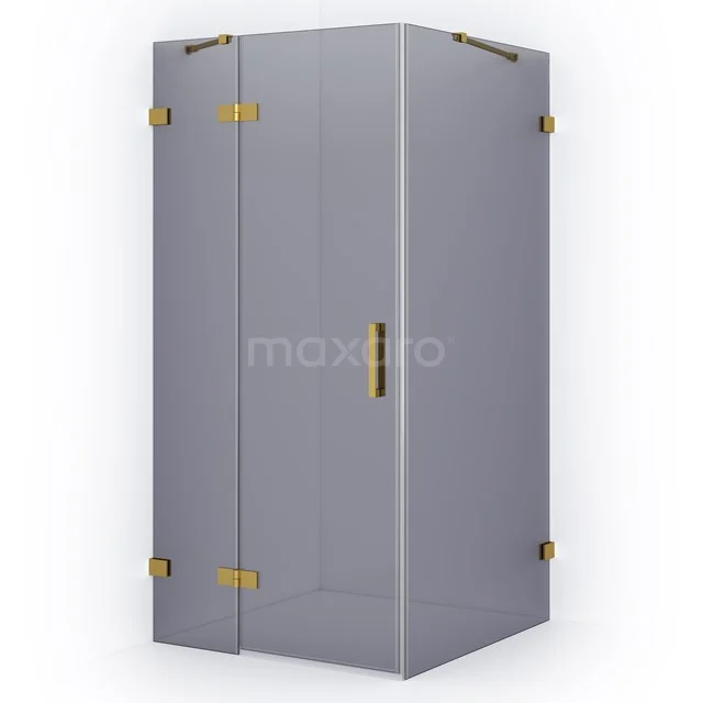 Diamond Shower enclosure | 100x100 cm Gold Smoke glass Pivot door Square CDB214610421GG