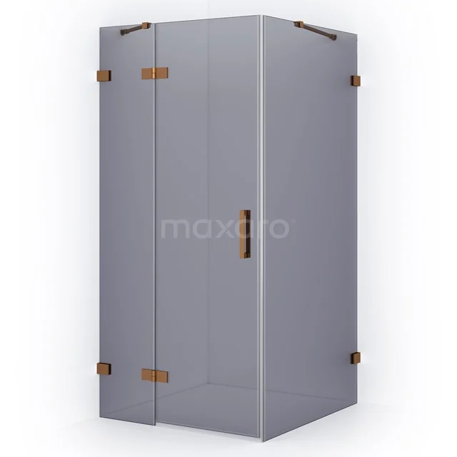 Diamond Shower enclosure | 100x90 cm Copper Smoke glass Pivot door Rectangle CDB214609421KP