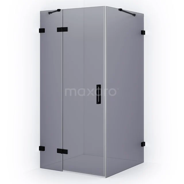Diamond Shower cabin | 110x90 cm Matte black Smoke glass Pivot door Rectangle CDB216509421MB