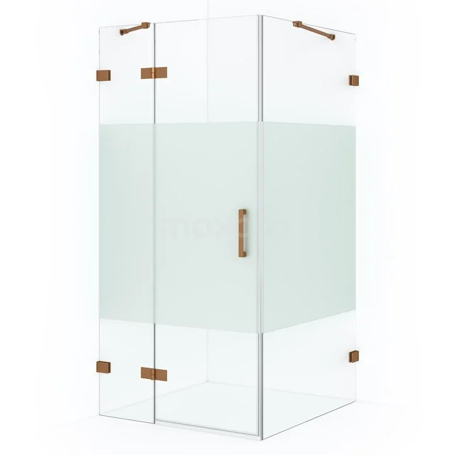 Diamond Shower enclosure | 100x90 cm Copper Clear with matt strip Pivot door Rectangle CDB214609423KP