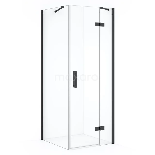 Diamond Shower enclosure | 90x80 cm Black chrome Clear glass Pivot door Rectangle CDB223608410BCN