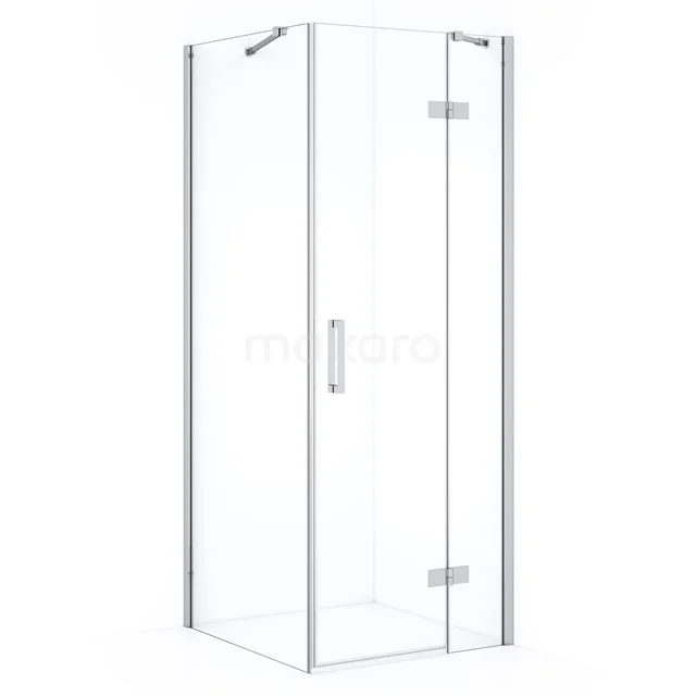 Diamond Shower enclosure | 80x80 cm Chrome Clear glass Pivot door Square CDB223508410C