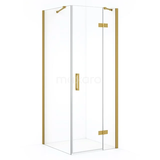 Diamond Douchecabine | 80x70 cm Goud Helder glas Draaideur Rechthoek CDB223507410GGN