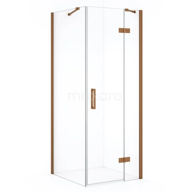 Diamond Shower enclosure | 90x80 cm Copper Clear glass Pivot door Rectangle CDB223608410KP