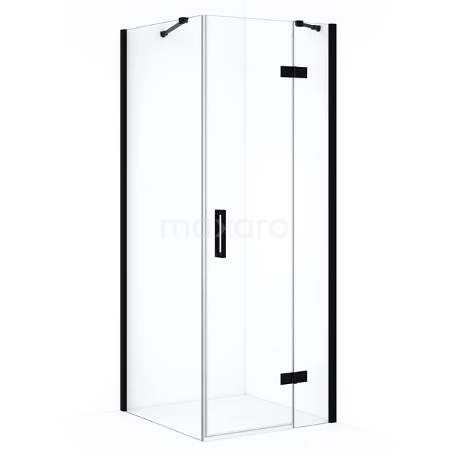 Diamond Shower enclosure | 80x80 cm Matte black Clear glass Pivot door Square CDB223508410MB