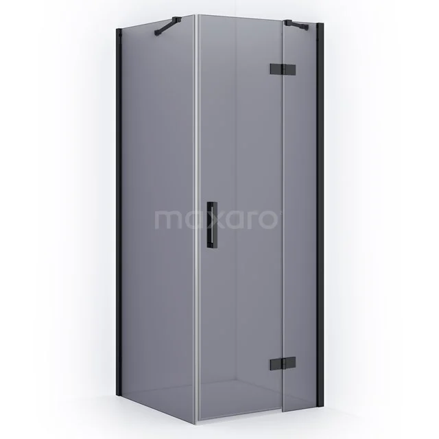 Diamond Shower cabin | 80x80 cm Black chrome Smoke glass Pivot door Square CDB223508411BCN