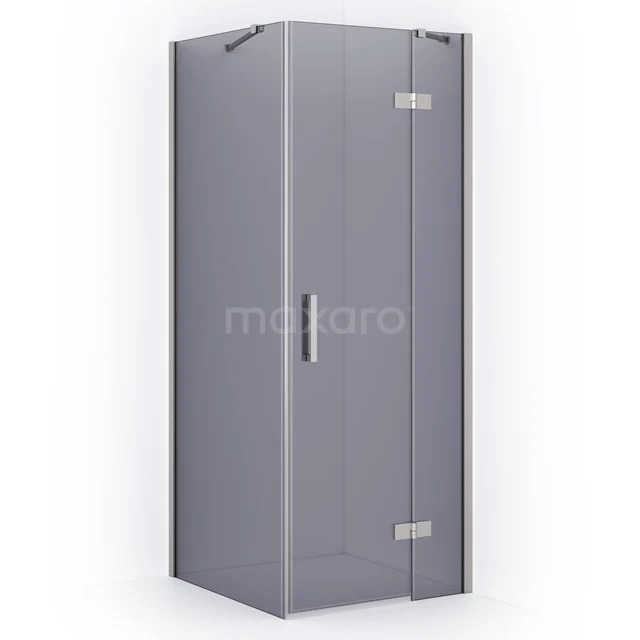 Diamond Shower enclosure | 90x80 cm Stainless steel Smoke glass Pivot door Rectangle CDB223608411BR