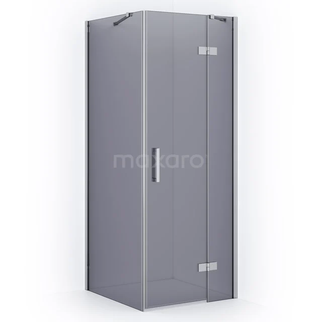 Diamond Shower enclosure | 80x80 cm Chrome Smoke glass Pivot door Square CDB223508411C