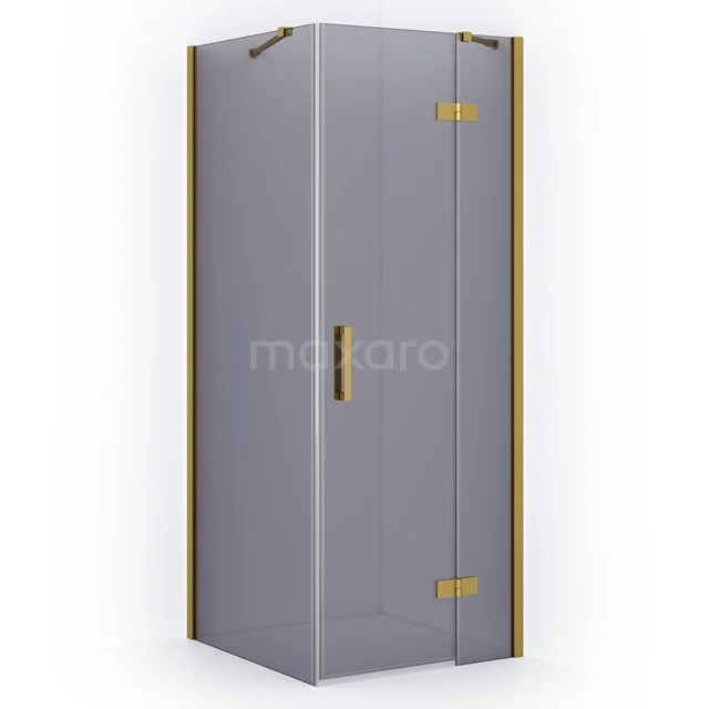 Diamond Shower enclosure | 80x80 cm Gold Smoke glass Pivot door Square CDB223508411GGN