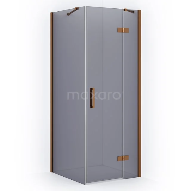 Diamond Shower enclosure | 80x80 cm Copper Smoke glass Pivot door Square CDB223508411KP