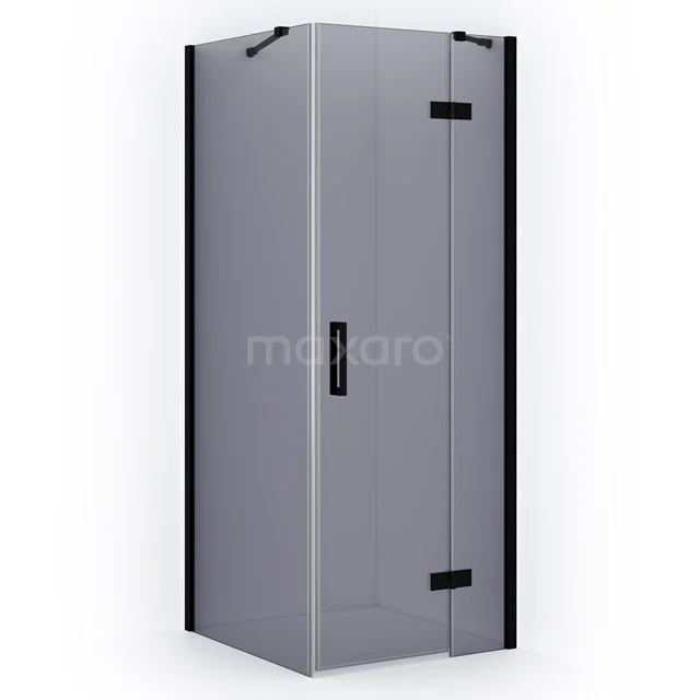 Diamond Shower cabin | 80x80 cm Matte black Smoke glass Pivot door Square CDB223508411MB