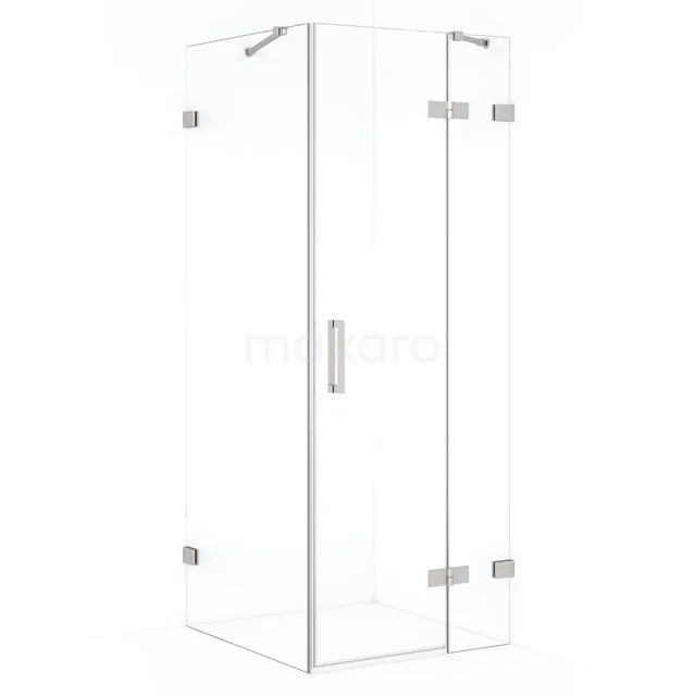 Diamond Shower enclosure | 80x80 cm Stainless steel Clear glass Pivot door Square CDB223508420BR