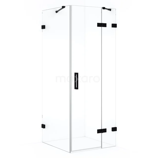 Diamond Shower enclosure | 80x80 cm Matte black Clear glass Pivot door Square CDB223508420MB
