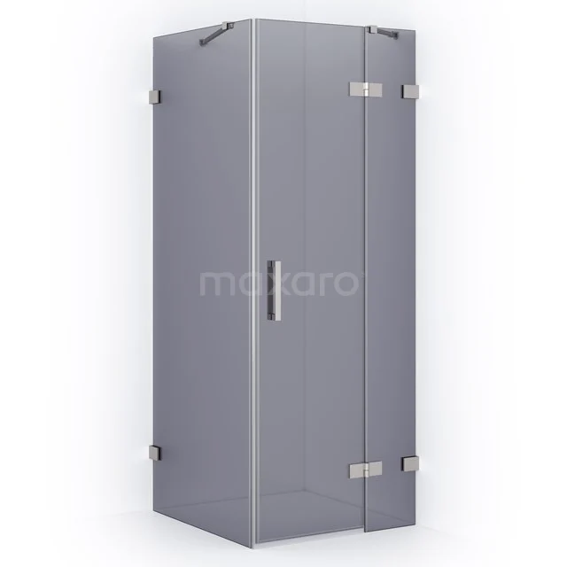 Diamond Shower cabin | 80x80 cm Stainless steel Smoke glass Pivot door Square CDB223508421BR