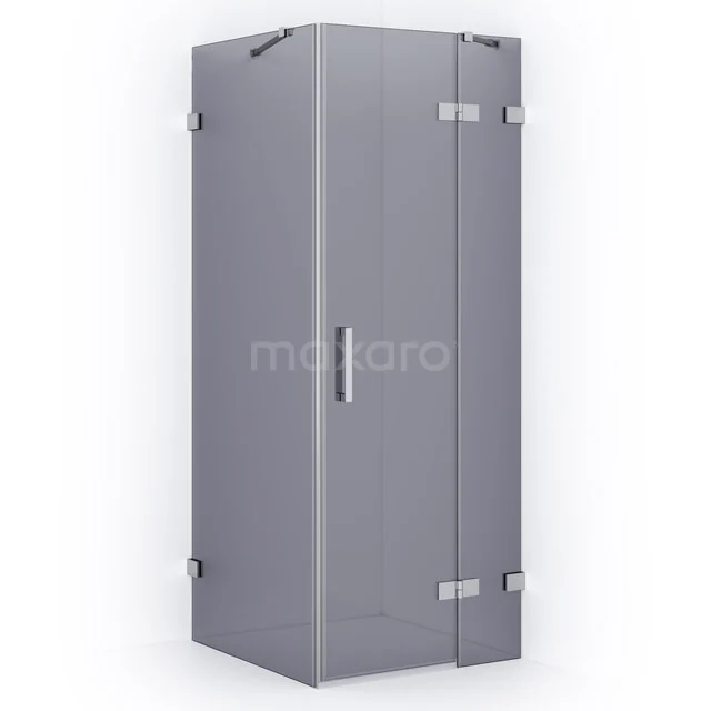 Diamond Shower enclosure | 80x80 cm Chrome Smoke glass Pivot door Square CDB223508421C